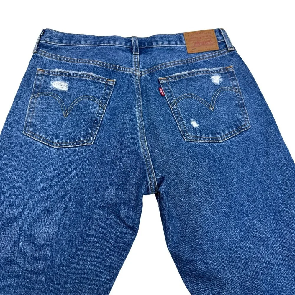 Levi's Premium 501 Womens Blue Jean Pants Distressed Button Fly, Size 31/26 NWT - Picture 5 of 13